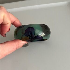 Butterfly Green and Purple Bangle Bracelet